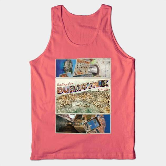 Greetings from Dubrovnik in Croatia Vintage style retro souvenir Tank Top by DesignerPropo